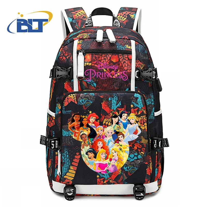 حقيبة ظهر للأطفال مطبوعة بشخصية ميني ماوس وأميرات ديزني