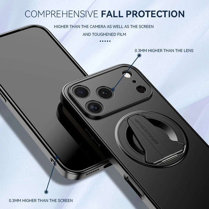 كفر آيفون مغناطيسي KEYSION بستاند عمودي – سيليكون + PC مطلي مع حماية ضد الصدمات