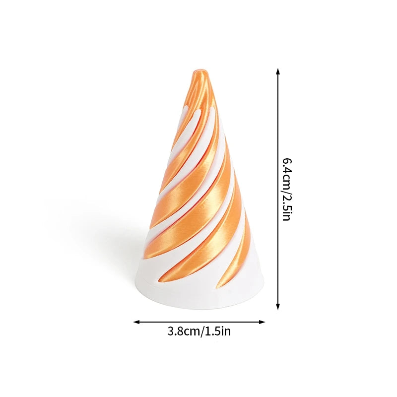 قطعة ديكور لولبية مطبوعة بتقنية 3D – أداة تقليل توتر بتصميم حلزوني