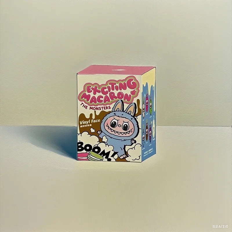 مجسم مكتبي لطيف من MINISO – تصميم وجه وحش مكرون بمينا على شكل قلب V3، مصنوع من PVC، للزينة المكتبية، هدية عيد ميلاد.