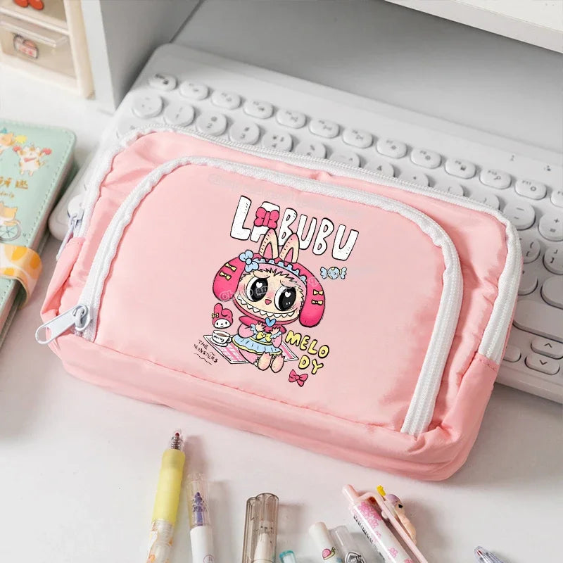 علبة أقلام للأطفال كبيرة السعة – حقيبة تخزين أدوات مكتبية إبداعية مع تصميم مفرّغ للضغط