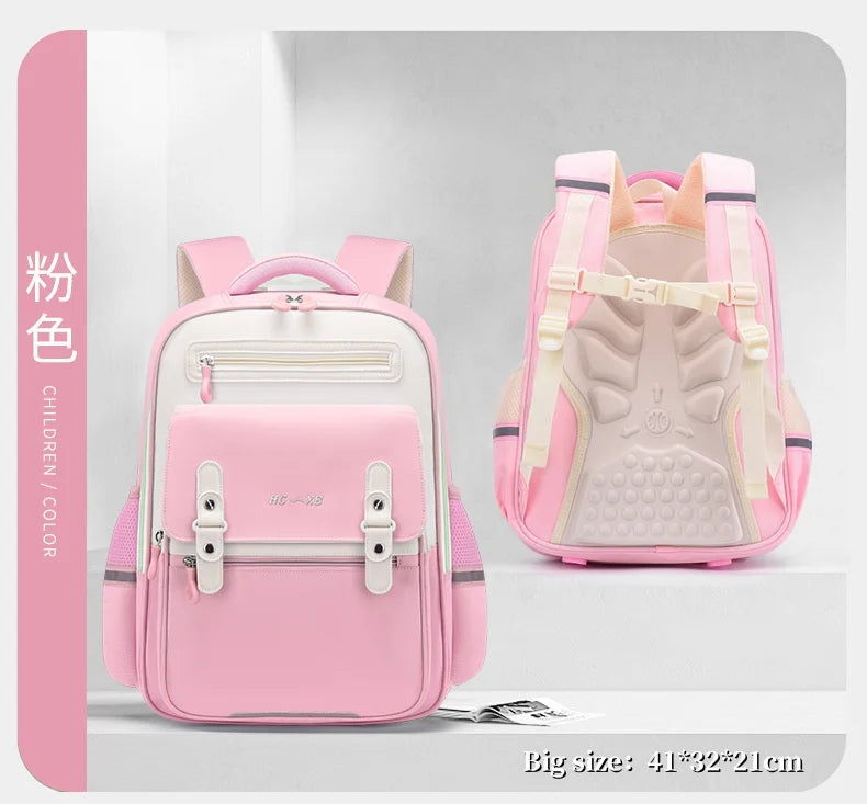 حقيبة مدرسية سحابية فائقة الخفة – حماية للعمود الفقري وتقليل الحمل، سعة كبيرة لطلاب