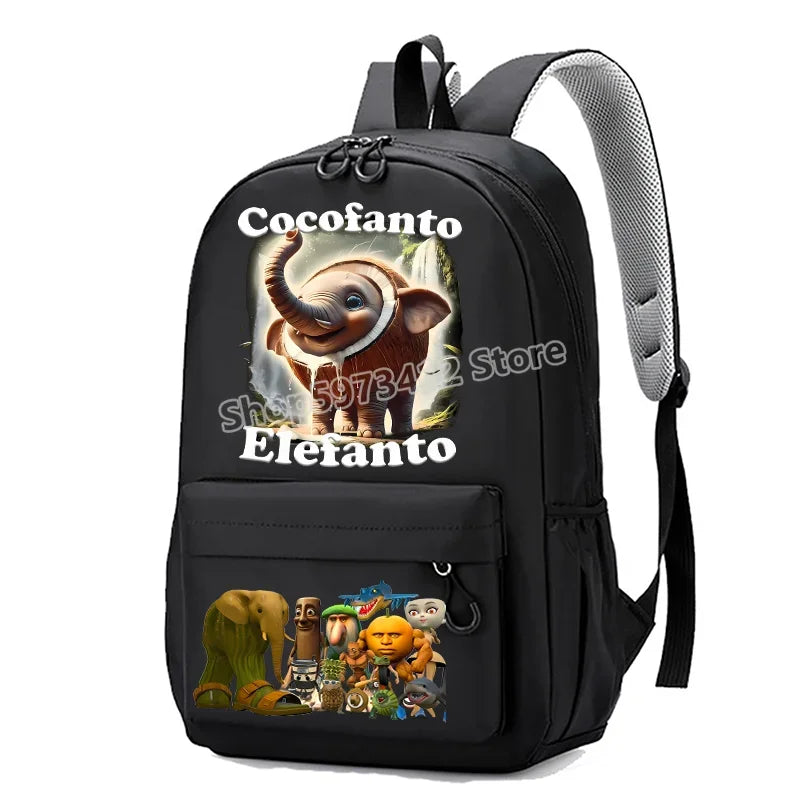 حقيبة مدرسية إيطاليان برينروت بطابع الحيوانات الميم، تصميم كرتوني مضحك بشكل قرش "تللا"، بسعة كبيرة، مناسبة للأولاد والبنات