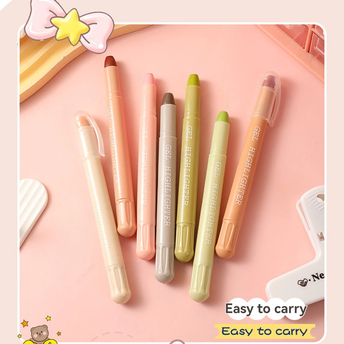 مجموعة هايلايتر 8 قطع بألوان موراندي الهادئة – آمنة على صفحات الكتب المقدسة، بدون تلطخ، بتصميم كاوايي ناعم