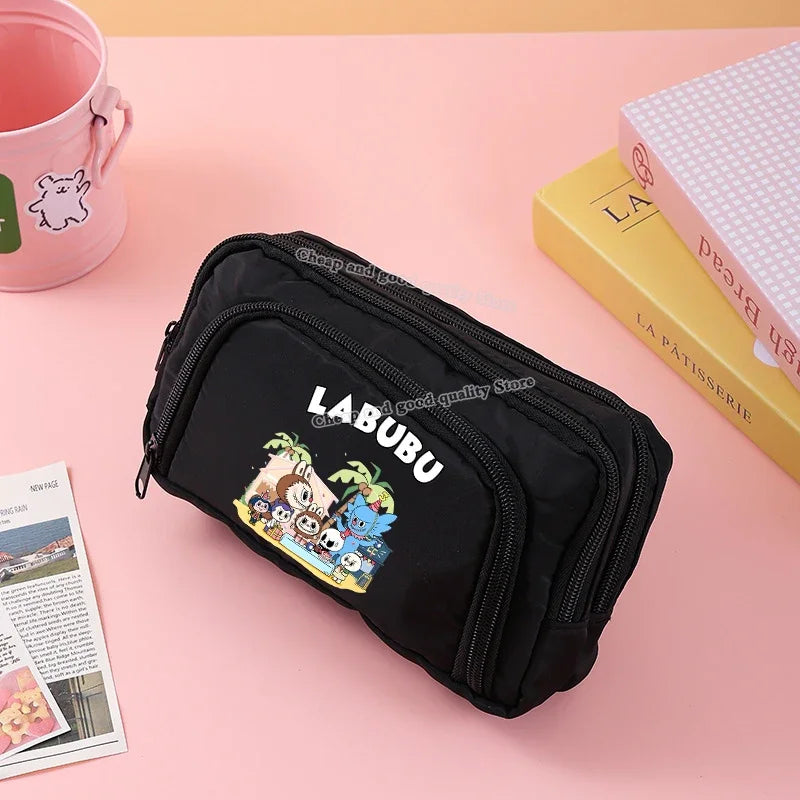 علبة أقلام للأطفال كبيرة السعة – حقيبة تخزين أدوات مكتبية إبداعية مع تصميم مفرّغ للضغط