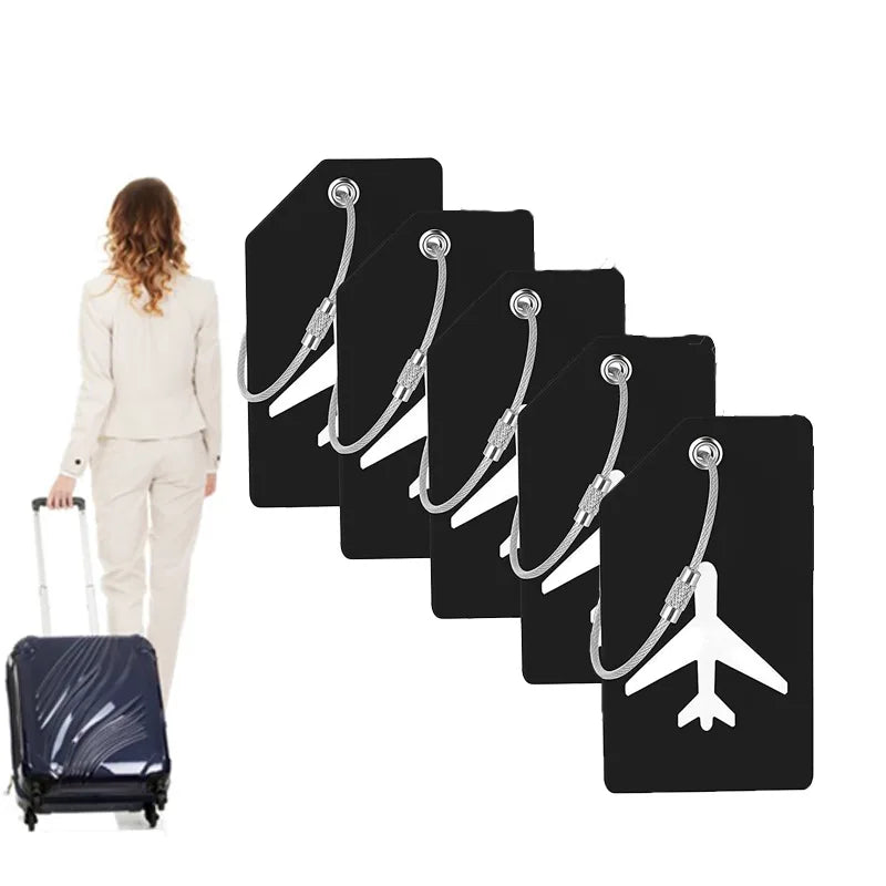 مجموعة 6 بطاقات تعريف للحقائب – سيليكون مرن للسفر للرجال والنساء