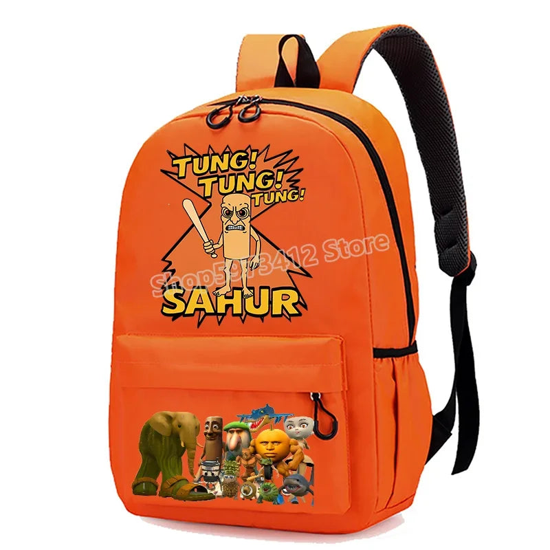 حقيبة مدرسية إيطاليان برينروت بطابع الحيوانات الميم، تصميم كرتوني مضحك بشكل قرش "تللا"، بسعة كبيرة، مناسبة للأولاد والبنات