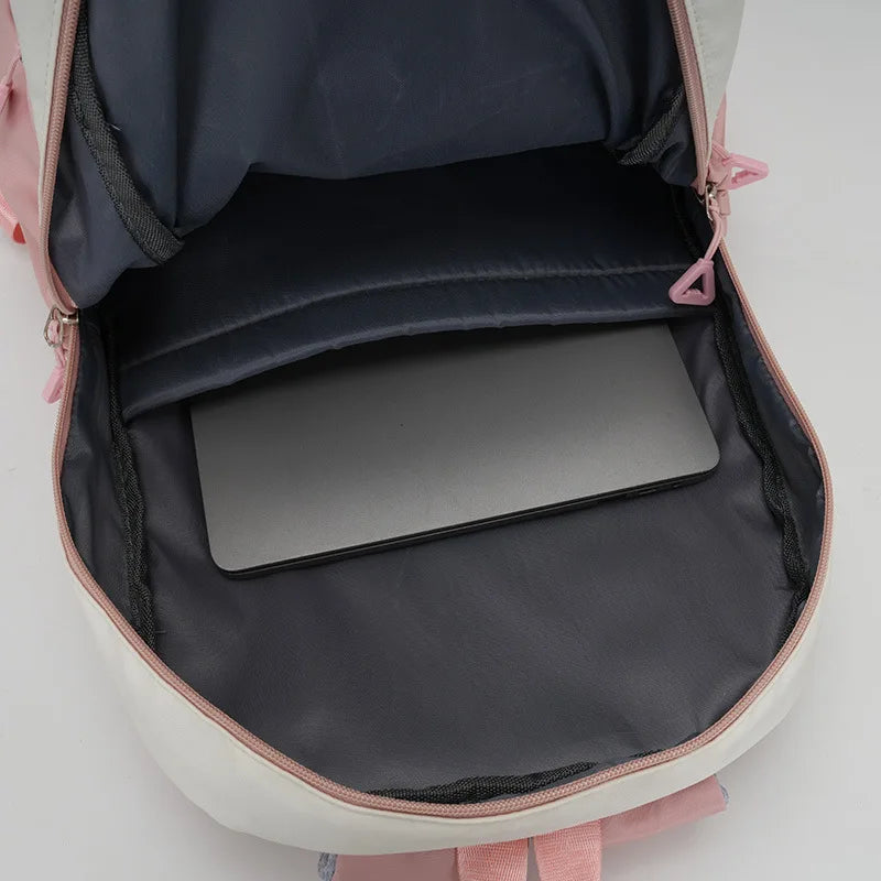 حقيبة ظهر ليلو وستيتش بحروف الأبجدية، حقيبة ظهر عالية السعة للطالبات مع مقلمة، حقيبة مدرسية كرتونية لطيفة، حقيبة أنمي قابل