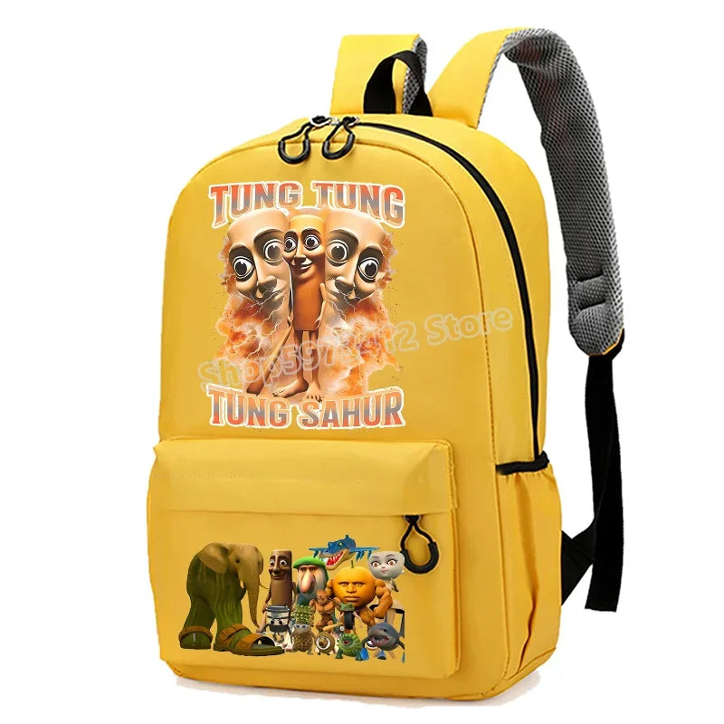 حقيبة مدرسية إيطاليان برينروت بطابع الحيوانات الميم، تصميم كرتوني مضحك بشكل قرش "تللا"، بسعة كبيرة، مناسبة للأولاد والبنات