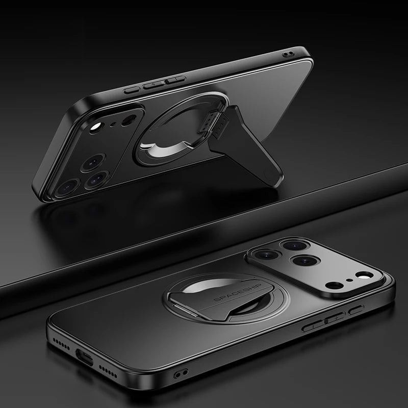 كفر آيفون مغناطيسي KEYSION بستاند عمودي – سيليكون + PC مطلي مع حماية ضد الصدمات