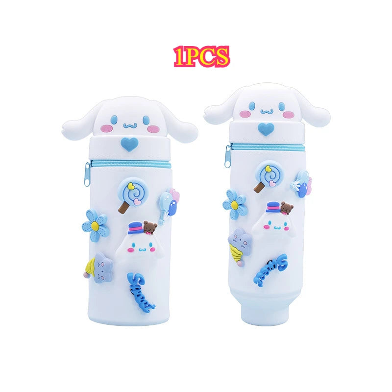 حافظة أقلام سيليكون كرتونية قابلة للطي