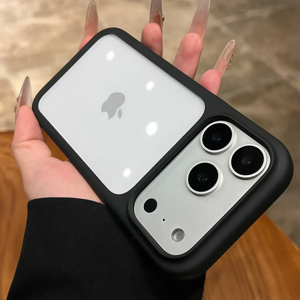 كفر آيفون شفاف فائق الوضوح مع زر كاميرا ذكي – حماية قوية ضد الصدمات