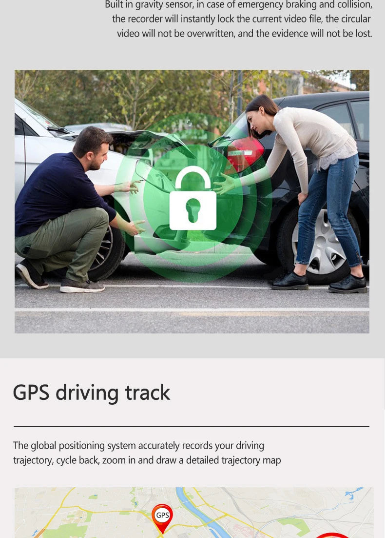 كاميرا مرآة للسيارة بشاشة لمس 10 إنش – تسجيل فيديو أمامي وخلفي | داش كام مدمجة بمرآة الرؤية الخلفية مع نظام DVR متكامل