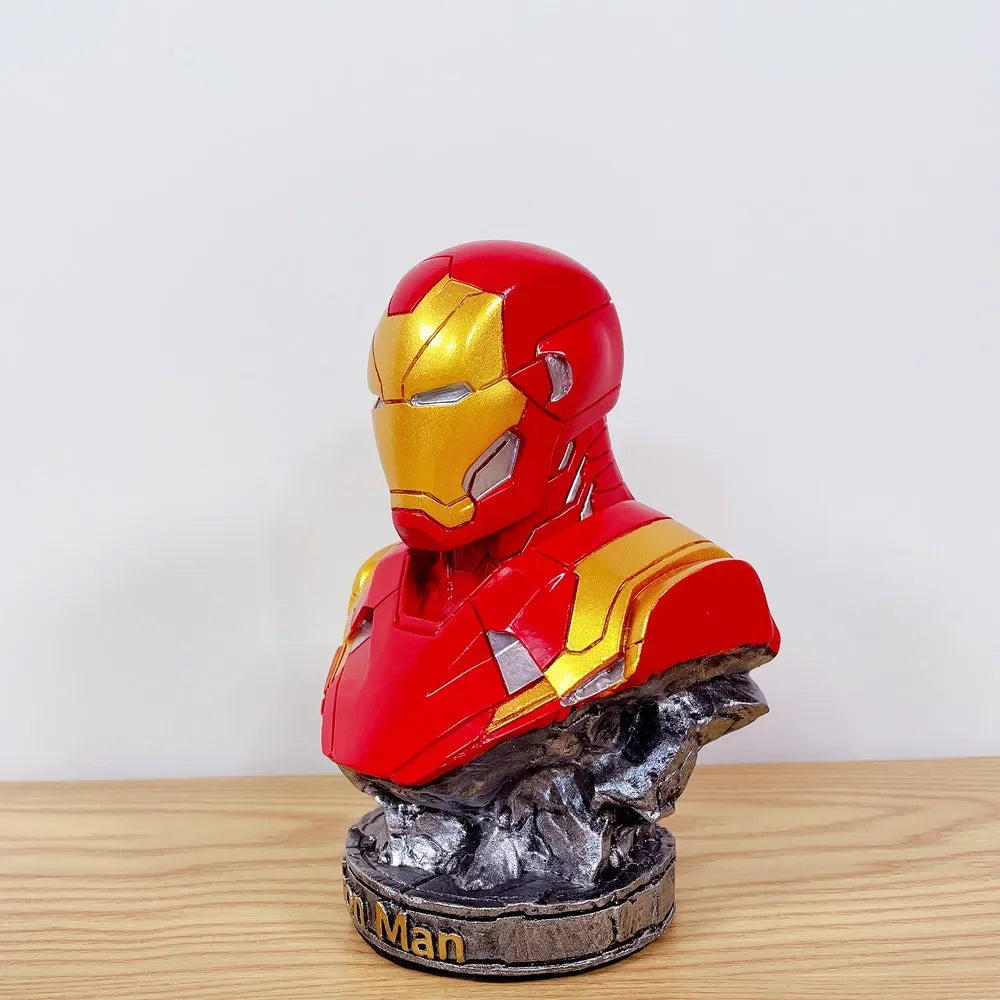 تماثيل نصفية لأبطال مارفل – سبايدرمان، آيرون مان، وبلاك بانثر | ارتفاع 18 سم | تماثيل راتينج فاخرة للديكور