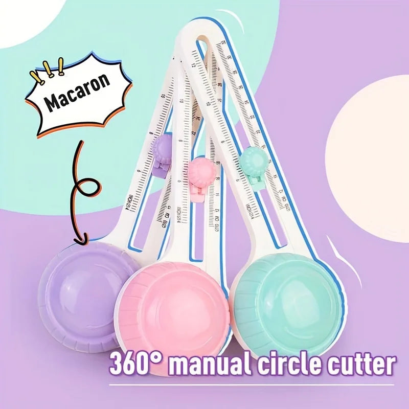 قاطع ورق دائري 360° – أداة قص دقيق لدوائر مثالية في الكروت، السكربوك، والمشاريع اليدوية