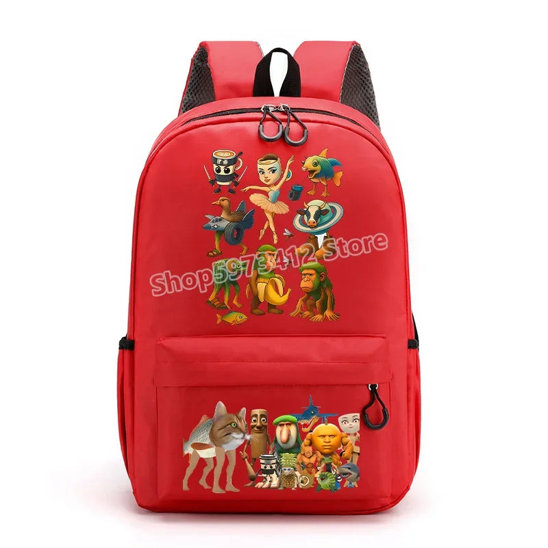 حقيبة ظهر إيطاليان برينروت بتصميم كرتوني عصري، حقيبة مدرسية بسعة كبيرة للطلاب، مثالية للعودة إلى المدرسة مع مساحة للكتب وا