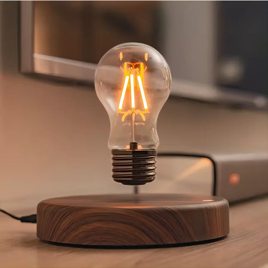 مصباح إنارة بتقنية الطفو المغناطيسي – تصميم زجاجي عائم | إضاءة LED ليلية | ديكور مكتبي وإبداعي