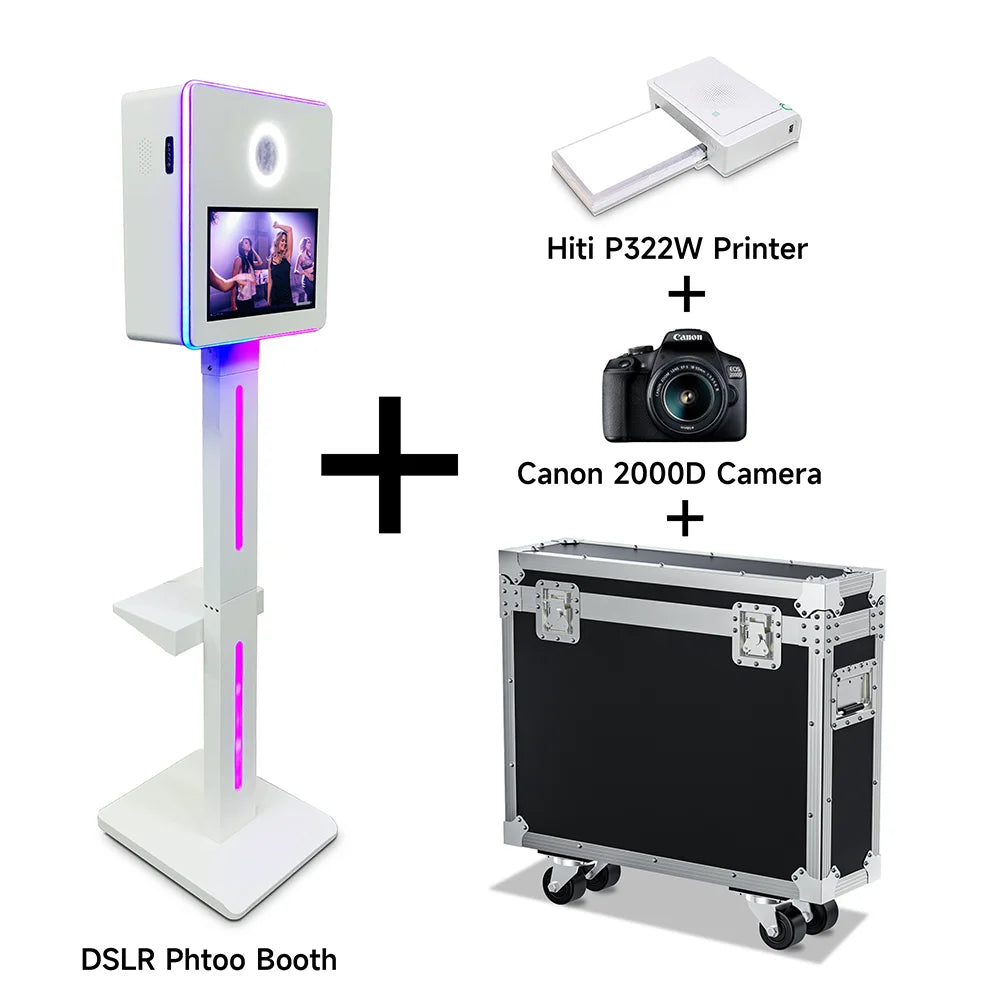 كشك تصوير فوتوبوث بكاميرا DSLR – مرآة سحرية بشاشة لمس 15.6 إنش للمناسبات