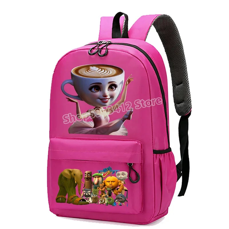 حقيبة مدرسية إيطاليان برينروت بطابع الحيوانات الميم، تصميم كرتوني مضحك بشكل قرش "تللا"، بسعة كبيرة، مناسبة للأولاد والبنات