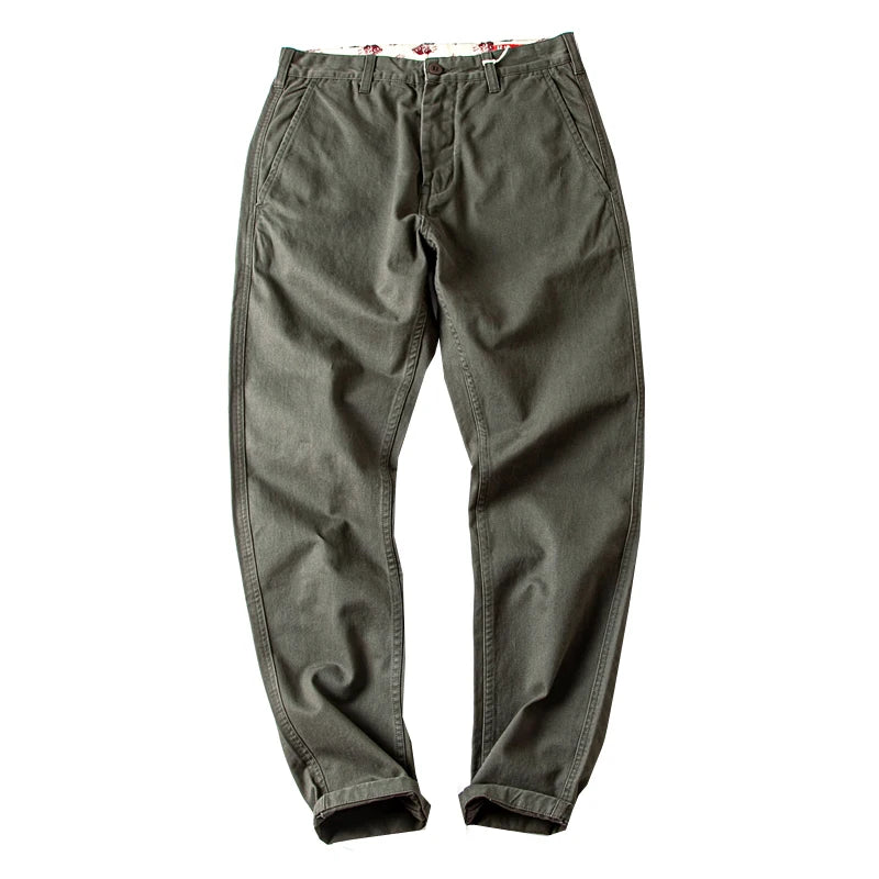 بنطلون رجالي قطن 100% خامة ثقيلة – قصة مستقيمة كاجوال | ستايل أمريكي رجولي – مثالي للعمل واللبس اليومي