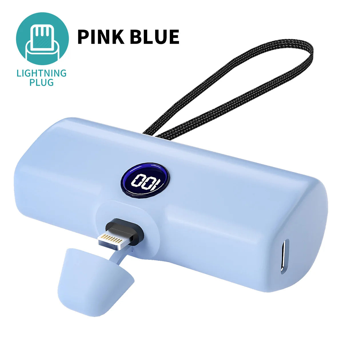 باور بانك صغير 5000mAh – شحن سريع ولاسلكي بمنافذ Type-C / Lightning