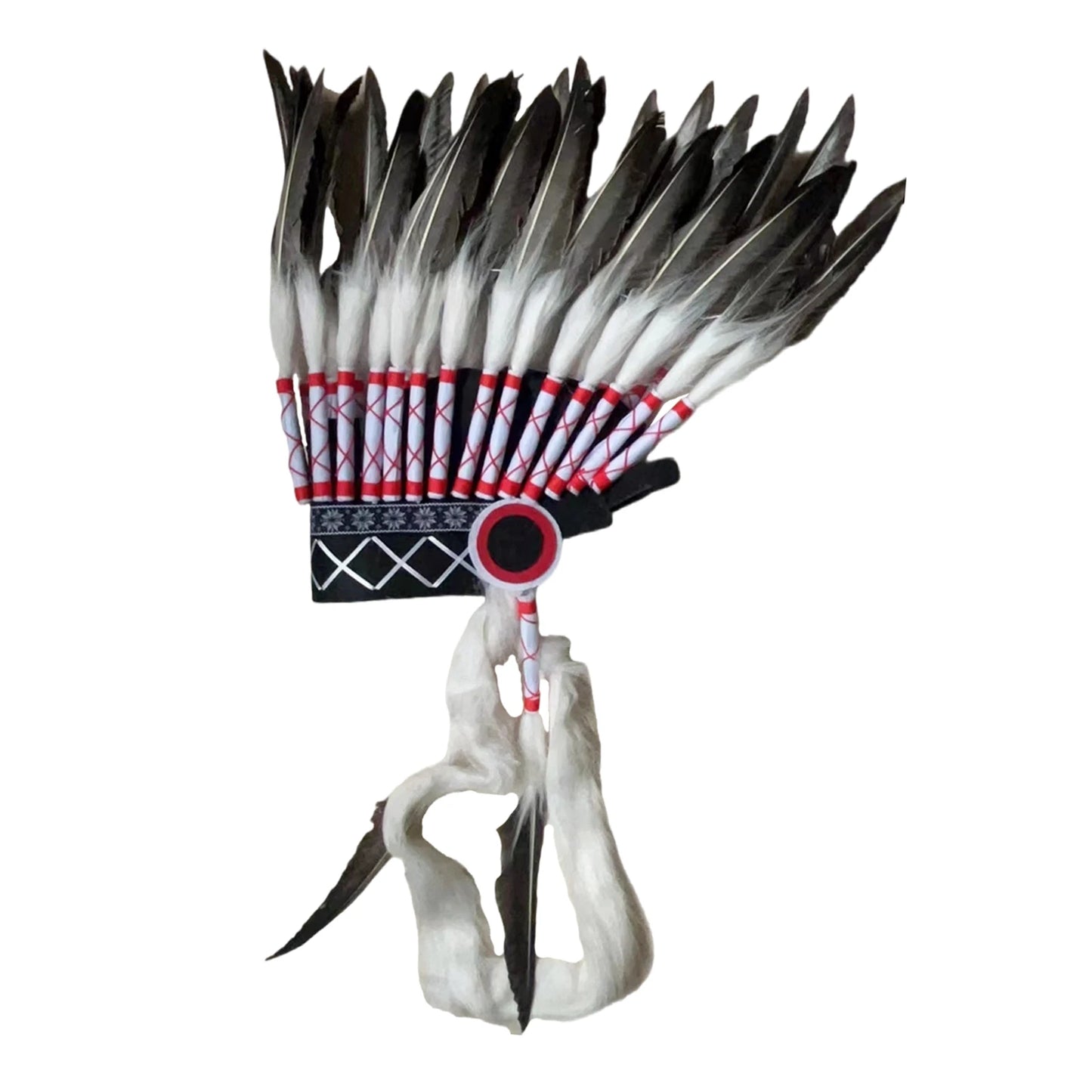 غطاء رأس هندي بريش فاخر – للكبار رجال ونساء | زينة حفلات وتنكر – خفيف وفخم للعروض والكوسبلاي