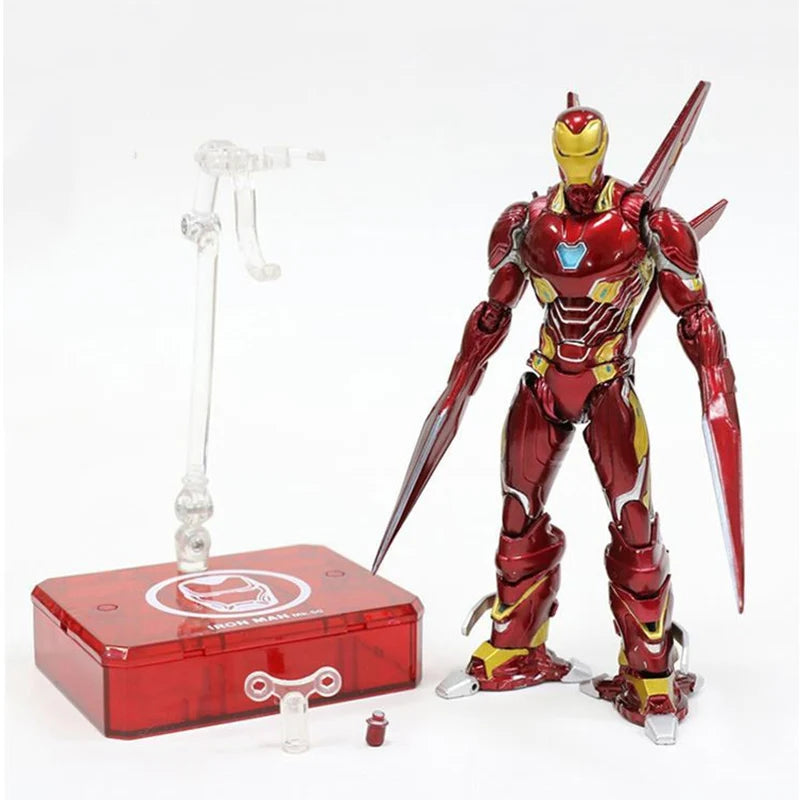 مجسم Iron Man MK50 – إصدار SHFiguarts Nano Metal | تمثال توني ستارك المتحول بتقنية النانو، لهواة مارفل والتجميع