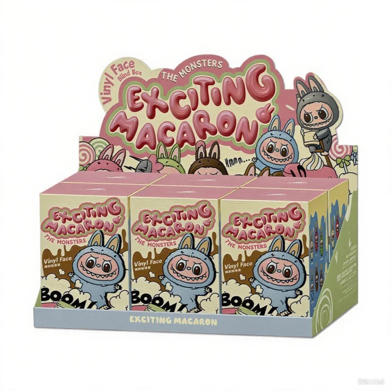 مجسم مكتبي لطيف من MINISO – تصميم وجه وحش مكرون بمينا على شكل قلب V3، مصنوع من PVC، للزينة المكتبية، هدية عيد ميلاد.