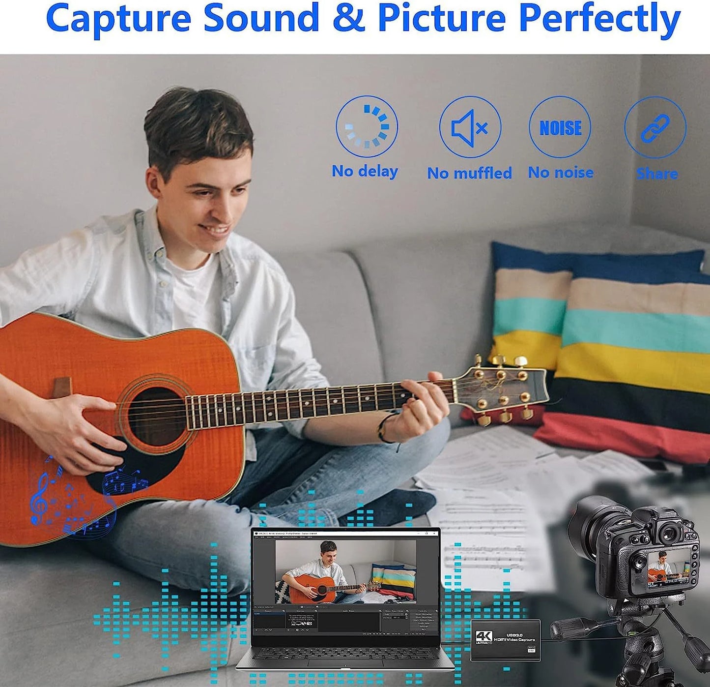 كرت التقاط فيديو 4K USB 3.0 – لتسجيل وبث الألعاب بدقة عالية