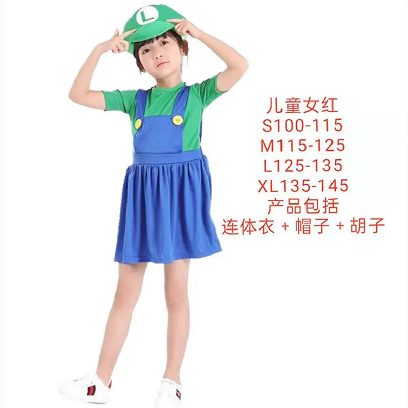 زي تنكري لشخصيات لويجي وماريو – من ألعاب الأنمي والسوبر ماريو | طقم كامل للكبار والأطفال