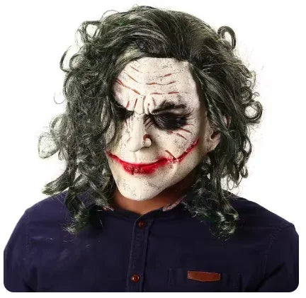 زي تنكري للرجال – الجوكر من فيلم "The Dark Knight" | بدلة كاملة مع جاكيت وباروكة | مستوحى من شخصية هيث ليدجر