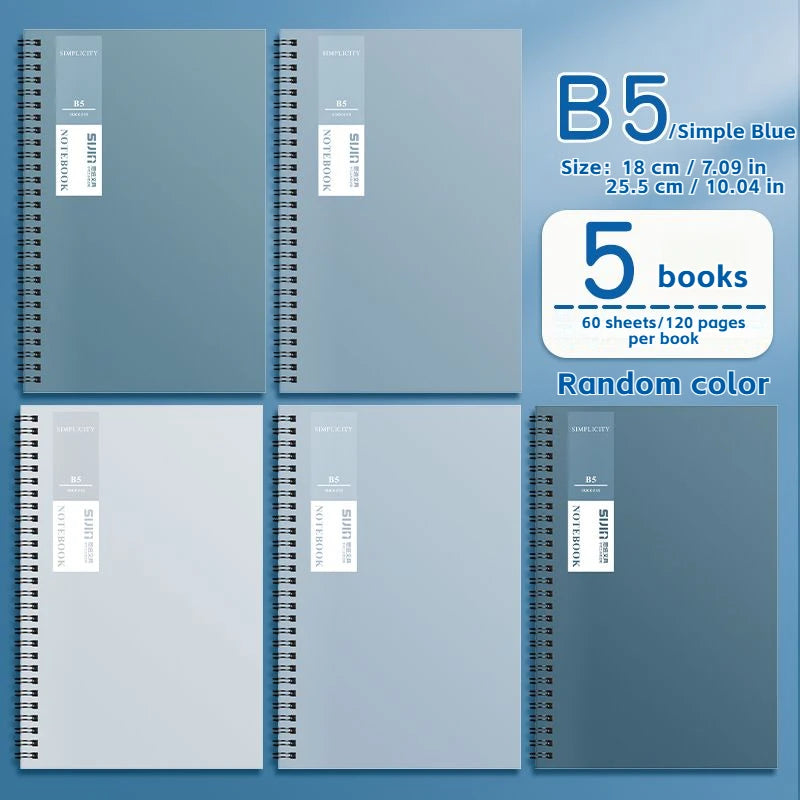 مجموعة من 5 دفاتر حلزونية بتصميم كلاسيكي قديم (Vintage)، تحتوي كل منها على 120 صفحة