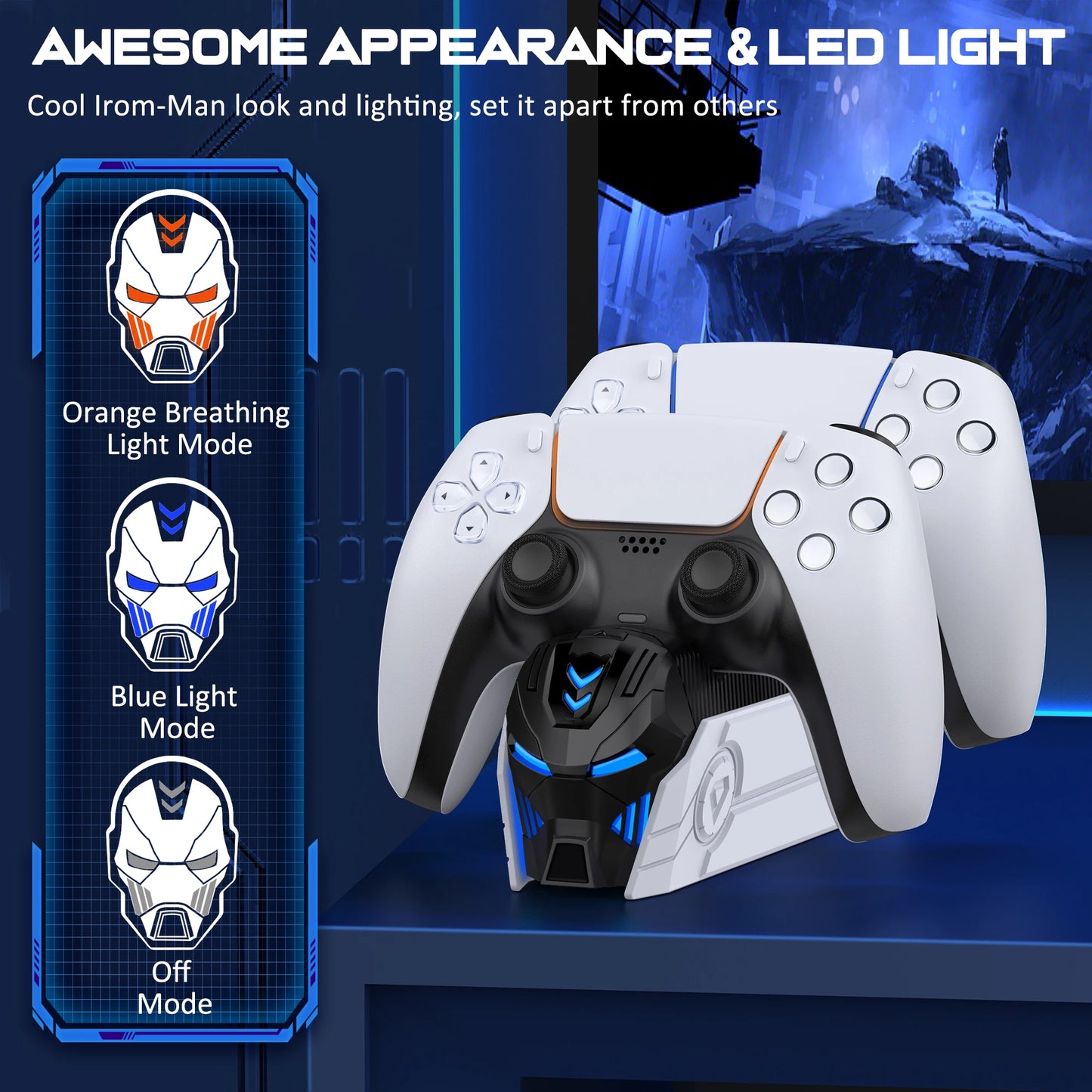 شاحن وحدة تحكم بلايستيشن 5 – قاعدة شحن يد DualSense