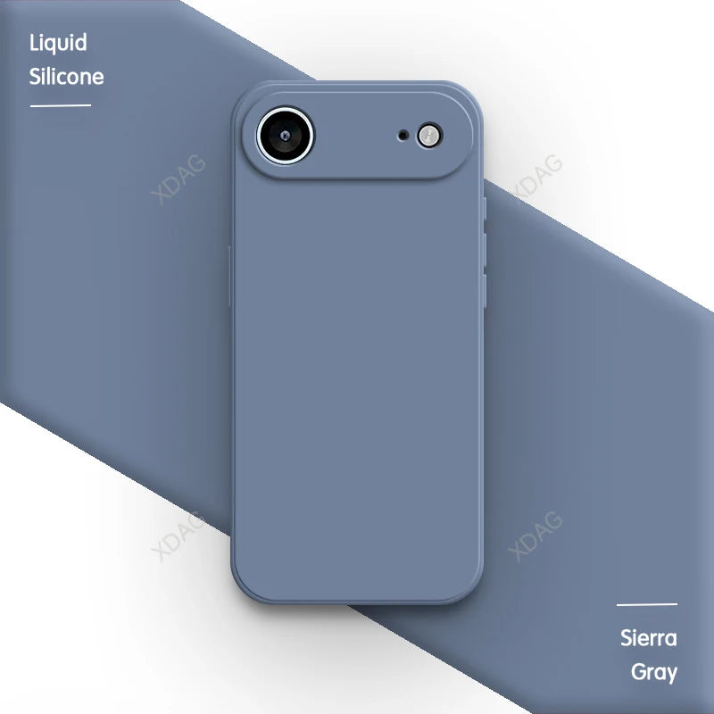 غطاء حماية فاخر بتصميم مربع ناعم من السيليكون السائل لهواتف iPhone 17 / 17 Air / 17 Pro / 17 Pro Max