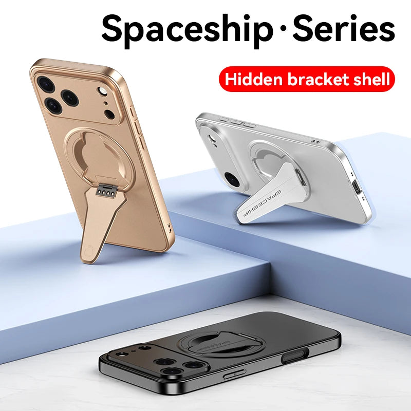 كفر آيفون مغناطيسي KEYSION بستاند عمودي – سيليكون + PC مطلي مع حماية ضد الصدمات