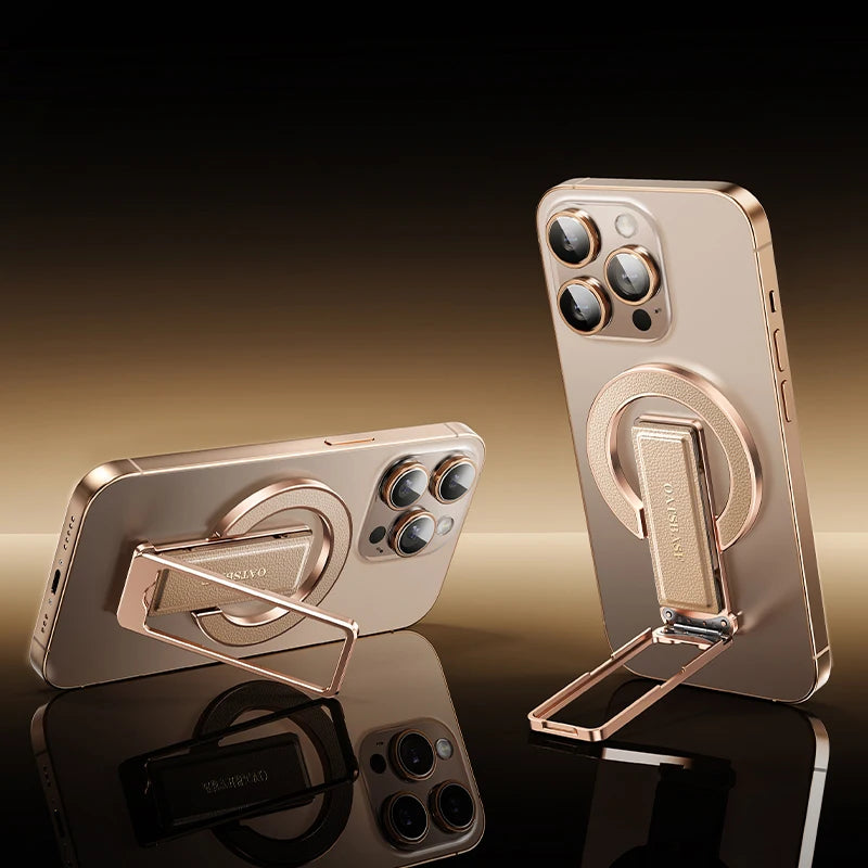 حلقة مسك مغناطيسية جلدية MagSafe للجوال – ستاند وحامل إصبع بتصميم أنيق