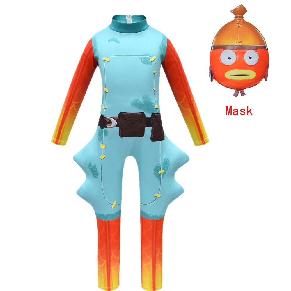 زي تنكري للأطفال بتصميم اليقطين المرح – بدلة كاملة للأولاد والبنات | مثالي للهالوين، الكرنفالات، وأعياد الميلاد