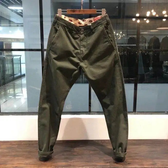 بنطلون رجالي قطن 100% خامة ثقيلة – قصة مستقيمة كاجوال | ستايل أمريكي رجولي – مثالي للعمل واللبس اليومي