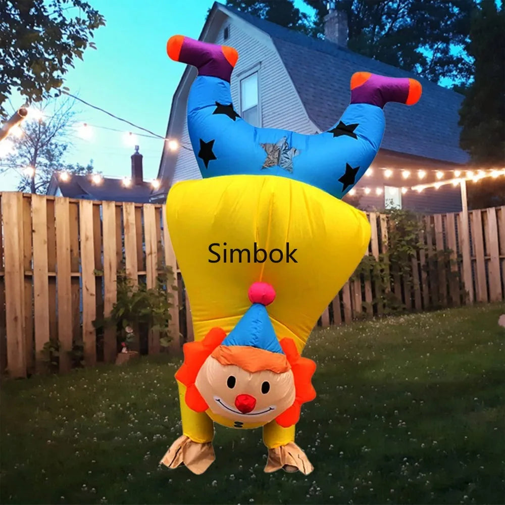زي مهرّج قابل للنفخ للكبار – للرجال والنساء | مثالي للحفلات الراقصة، البرامج التلفزيونية، الكرنفالات والافتتاحات