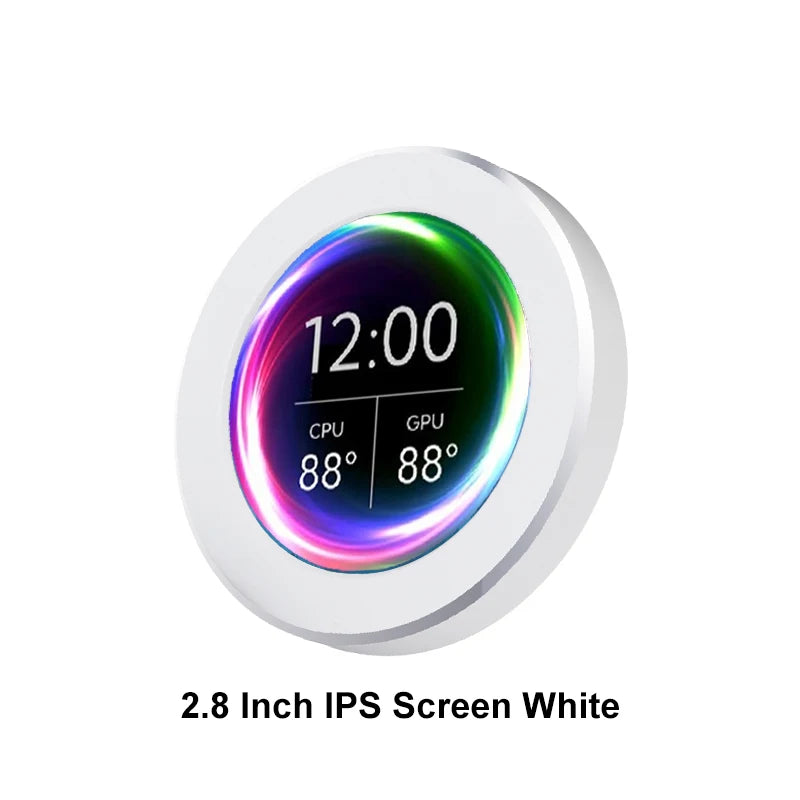 شاشة ثانوية دائرية 2.1 / 2.8 إنش – شاشة عرض أداء النظام بدون AIDA64