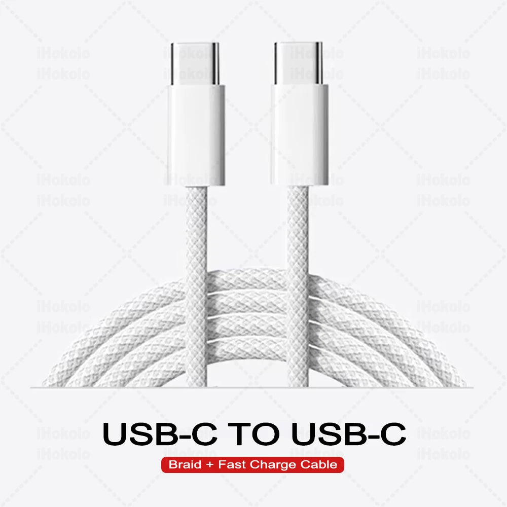 كيبل USB-C أصلي للشحن السريع PD 60W – متوافق مع آيفون وسامسونج وهواوي وشاومي