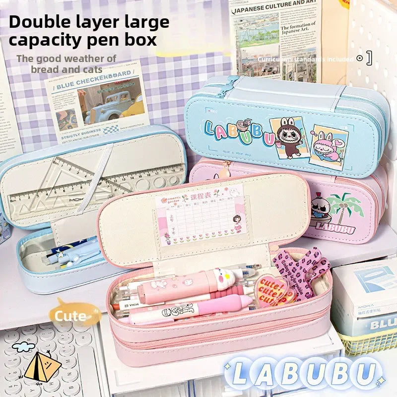 حافظة أقلام كبيرة السعة – حقيبة قرطاسية كرتونية لطيفة للطلاب والمكتب من لابوبو