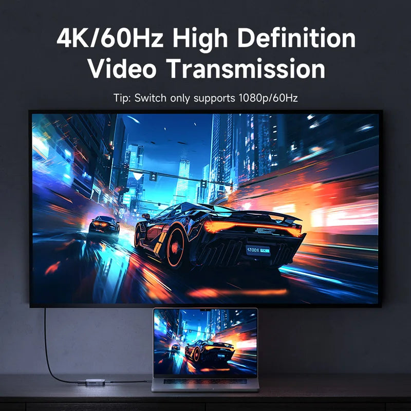 قاعدة USB-C مغناطيسية من Hagibis – 7 منافذ | 4K HDMI + شحن سريع 100W + قارئ كروت – متوافقة مع MacBook وiPhone 16/15 Pro