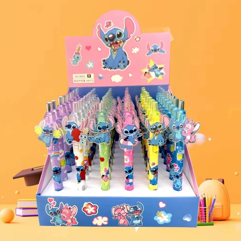 أقلام جل ديزني ستيتش – 48 قطعة، حبر أسود 0.5 مم،