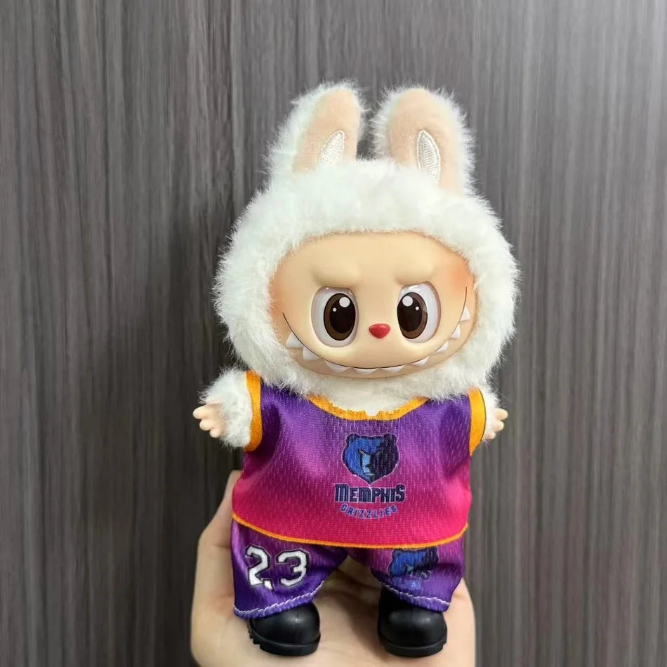 طقم رياضي أنمي لابوبو 15/17 سم – جيرسي كرة قدم وسلة | ملابس كيوت لدمى V1 V2 – إكسسوار دمية Plush