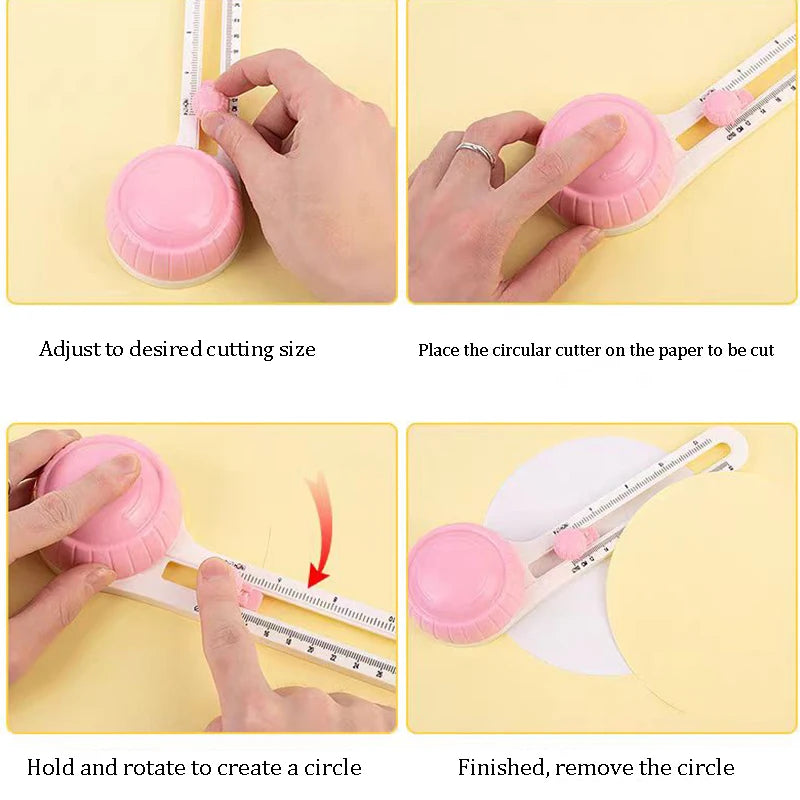 قاطع ورق دائري 360° – أداة قص دقيق لدوائر مثالية في الكروت، السكربوك، والمشاريع اليدوية