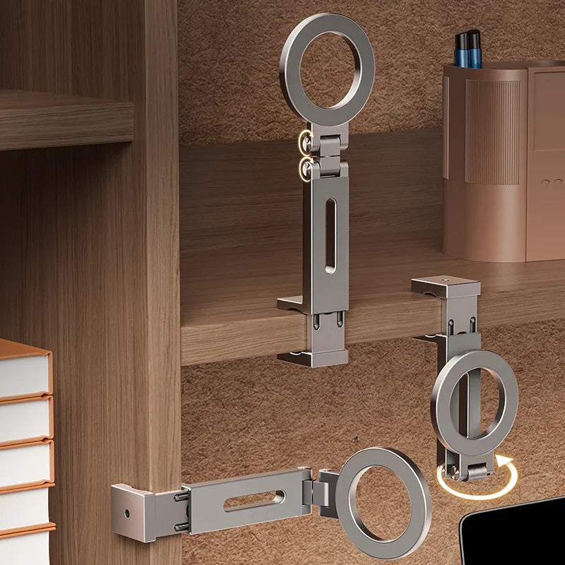 حامل جوال مغناطيسي محمول للسفر مع ترايبود – مشبك من سبائك الألمنيوم للمشاهدة بدون استخدام اليدين