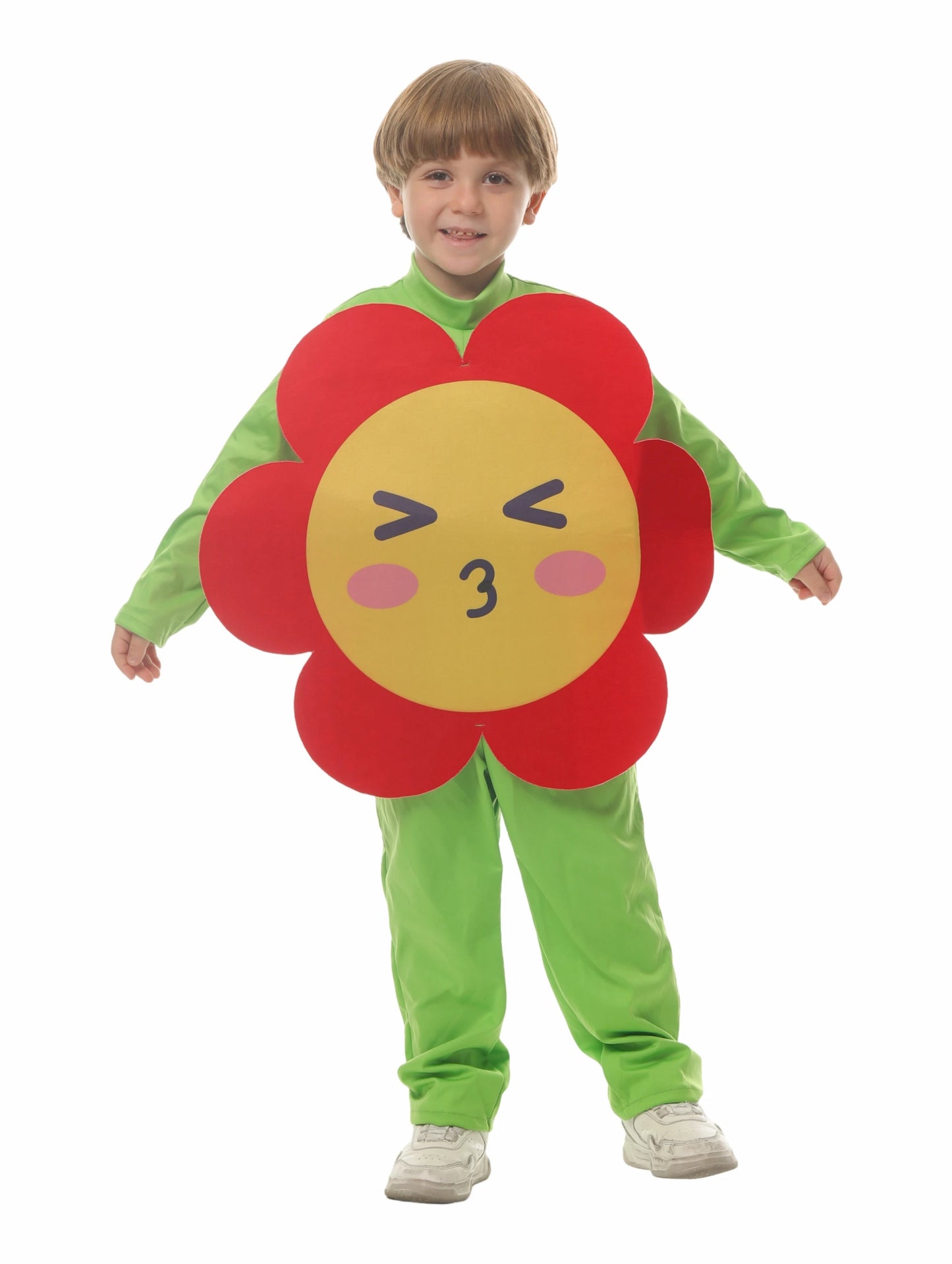 زي تنكري وردة حمراء للأطفال – بدلة كاملة بتصميم زهرة ورد مع غطاء رأس | مثالي للحفلات المدرسية