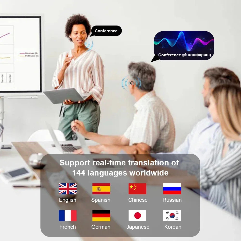 3-in-1 AI Translator Earbuds – سماعات الترجمة الفورية الذكية