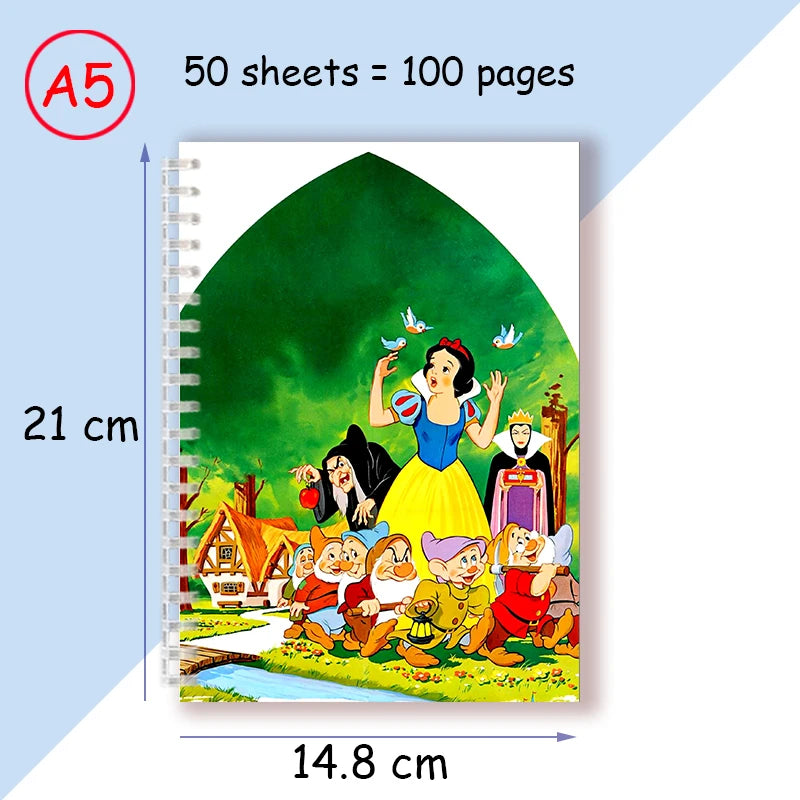 دفتر حلزوني A5 – كرتوني من ديزني سنو وايت والأقزام السبعة